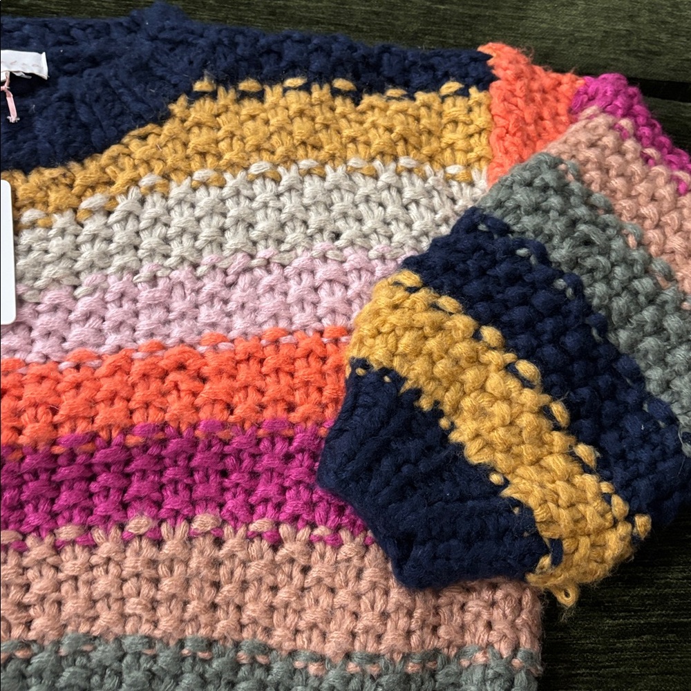 Entra Cheerful Color Block Chunky knit Women’s Sweater‎ Size L NWT - Picture 7 of 14